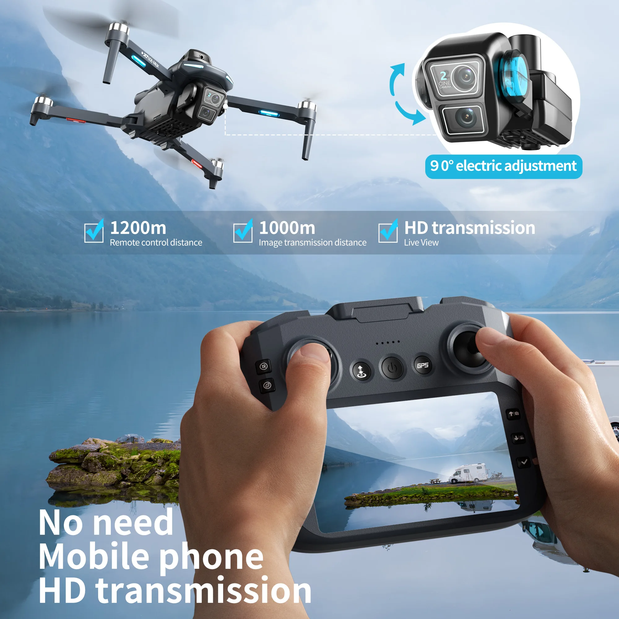 طائرة بدون طيار XT606 الأصلية  - مراجعة Drone Surveying وسعره